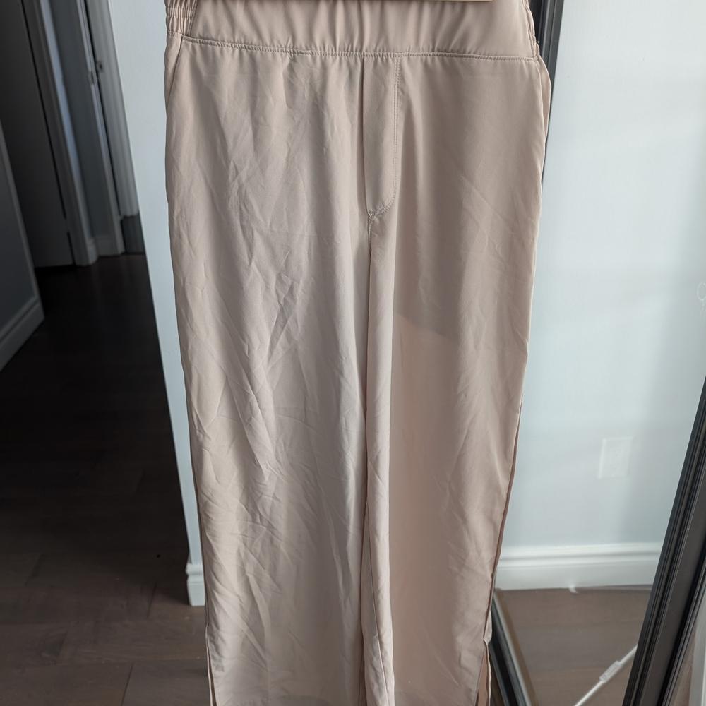 Beige Wide-Leg Pants